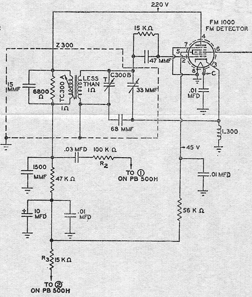 Detail of Philco Model 46-1213 schematic diagram.