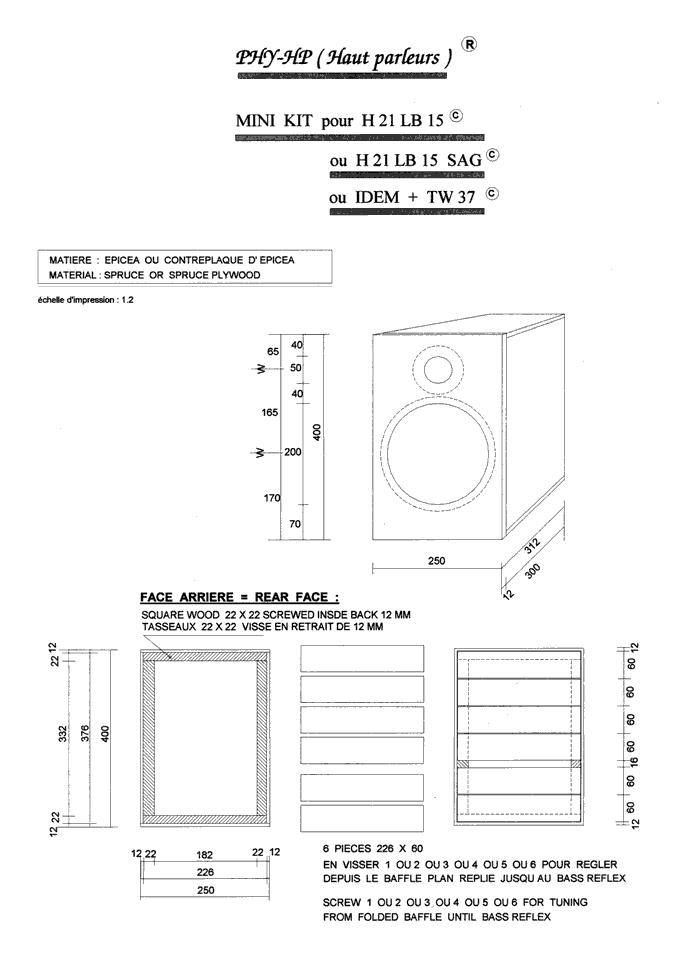 Plan for mini kit 21