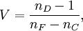 V = \frac{ n_D - 1 }{ n_F - n_C },