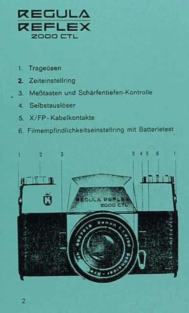 King Regula Reflex 2000 CTL. Gebrauchsanleitung.